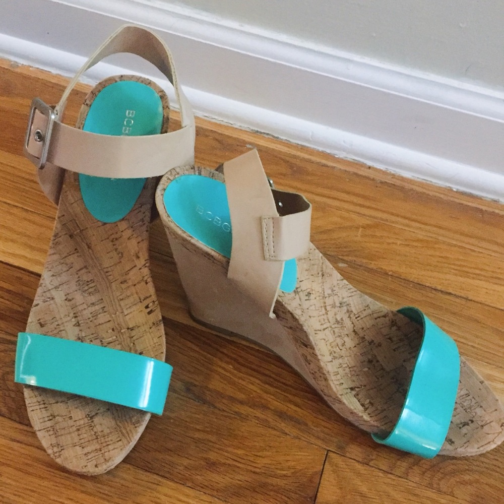 mint & nude wedges